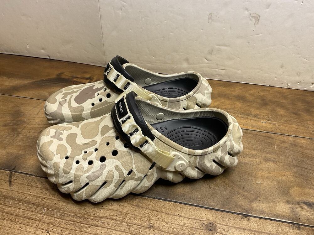 Crocs Echo Clogs Duck Camo Bone / Black 211981 Size M6 W8